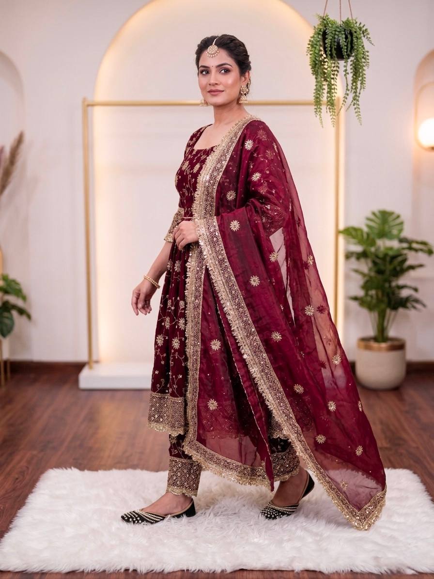 Editorial Garnet Flared Couture
